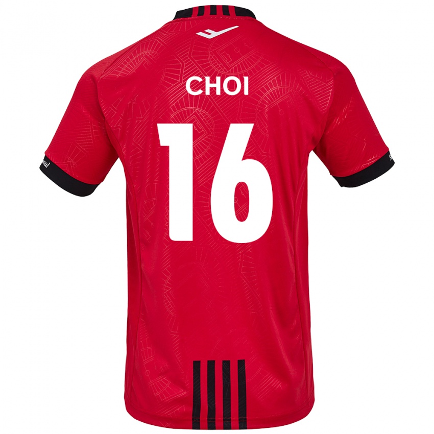 Kinderen Jun Choi #16 Rood Zwart Thuisshirt Thuistenue 2024/25 T-Shirt