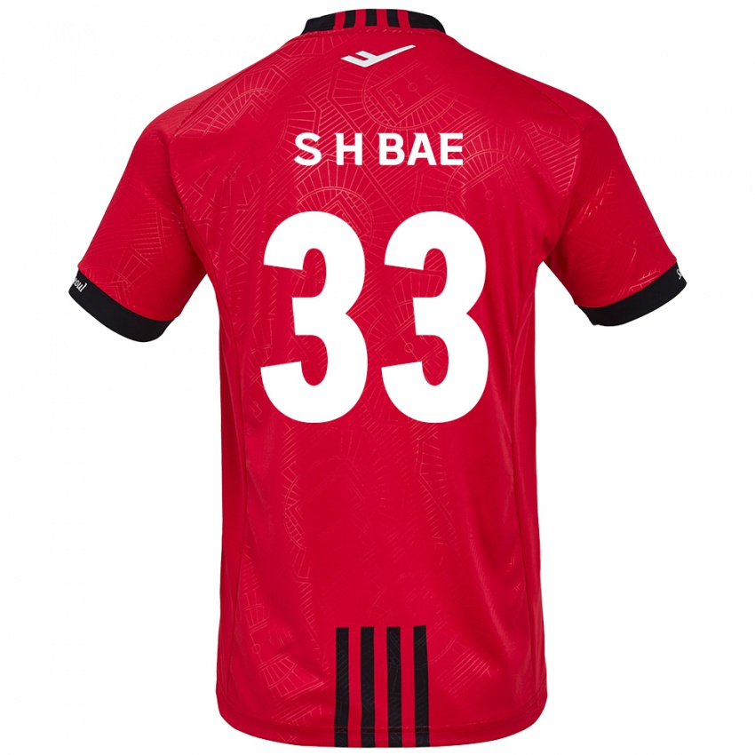 Kinderen Hyun-Seo Bae #33 Rood Zwart Thuisshirt Thuistenue 2024/25 T-Shirt