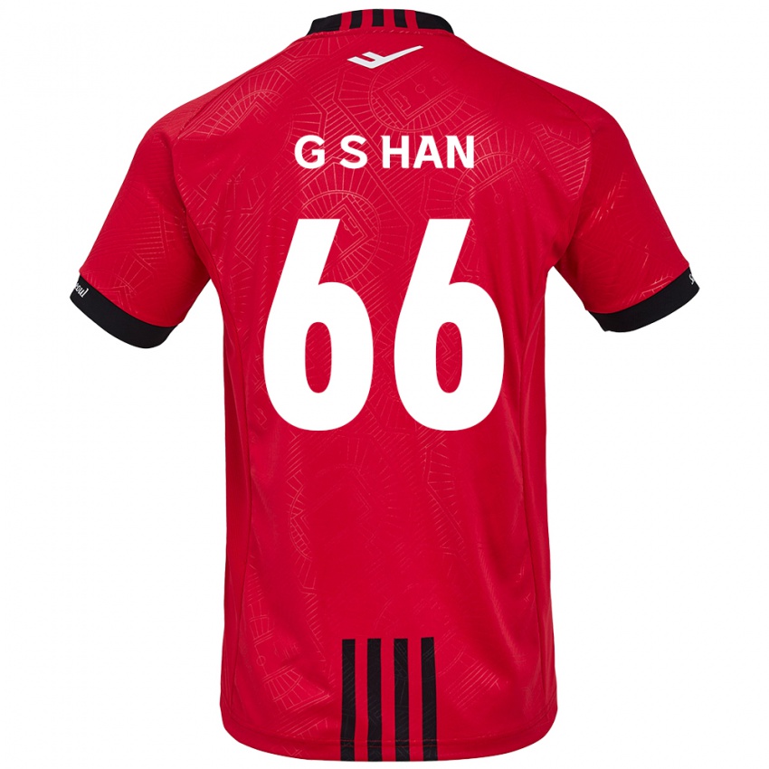 Kinderen Seung-Gyu Han #66 Rood Zwart Thuisshirt Thuistenue 2024/25 T-Shirt