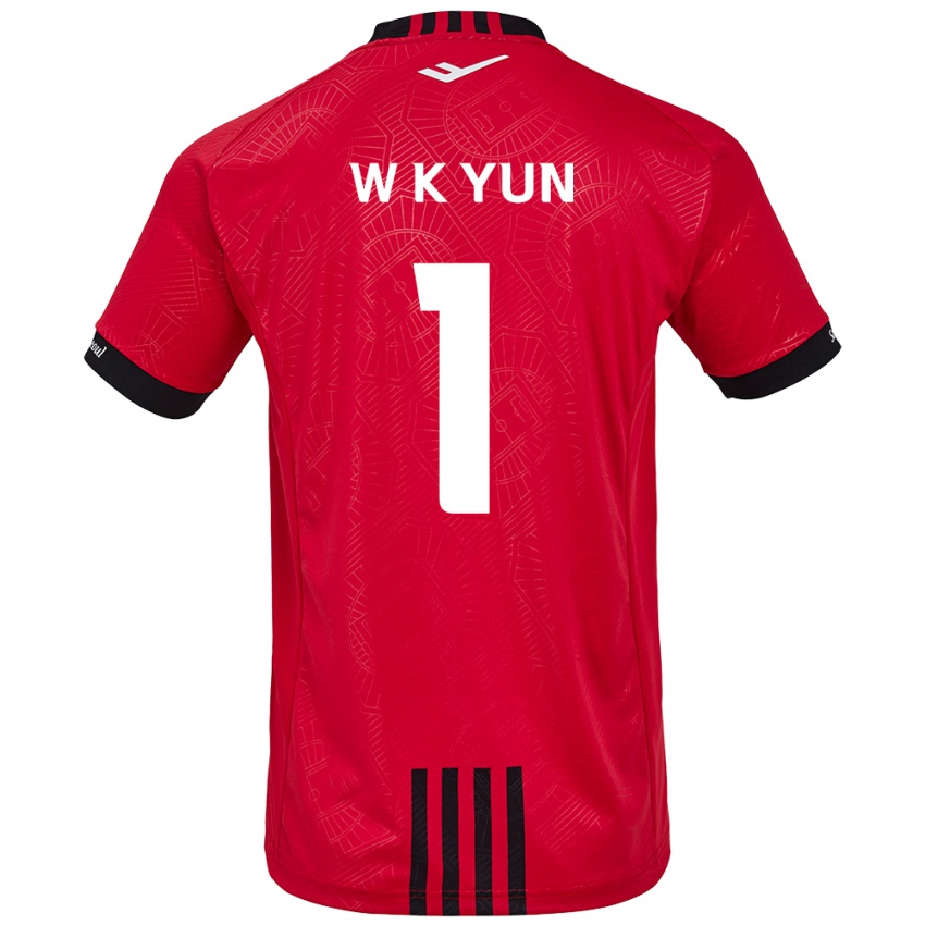 Kinderen Ki-Wook Yun #1 Rood Zwart Thuisshirt Thuistenue 2024/25 T-Shirt