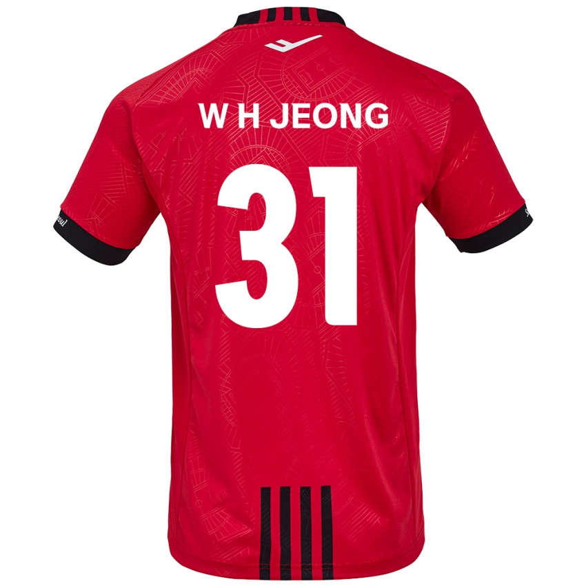 Kinderen Hyun-Woong Jeong #31 Rood Zwart Thuisshirt Thuistenue 2024/25 T-Shirt