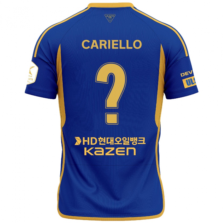 Kinderen Yago Cariello #0 Blauw Geel Thuisshirt Thuistenue 2024/25 T-Shirt