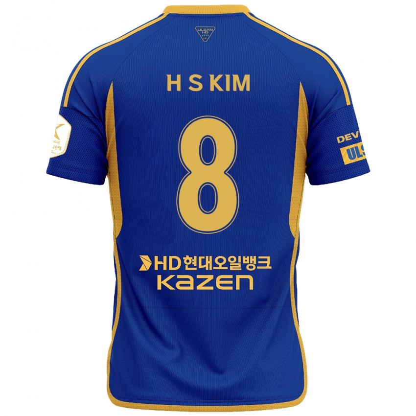 Kinderen Seung-Hyun Kim #8 Blauw Geel Thuisshirt Thuistenue 2024/25 T-Shirt