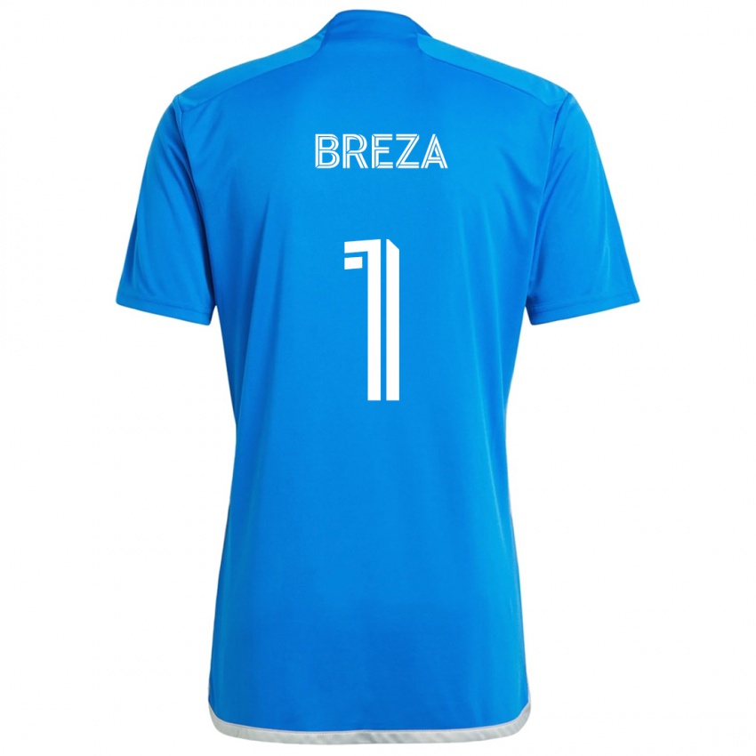 Kinderen Sebastian Breza #1 Blauw Wit Thuisshirt Thuistenue 2024/25 T-Shirt