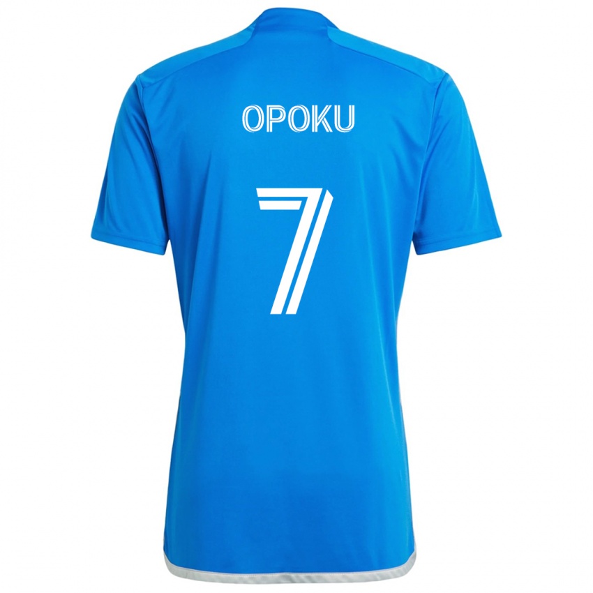 Kinderen Kwadwo Opoku #7 Blauw Wit Thuisshirt Thuistenue 2024/25 T-Shirt