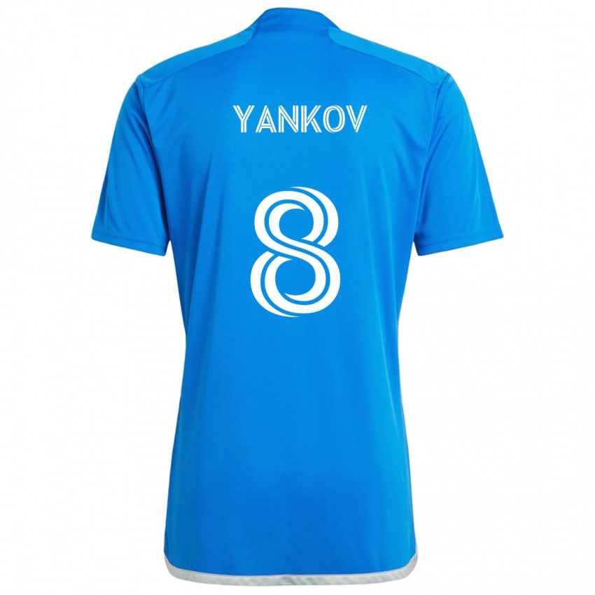 Kinderen Dominik Yankov #8 Blauw Wit Thuisshirt Thuistenue 2024/25 T-Shirt