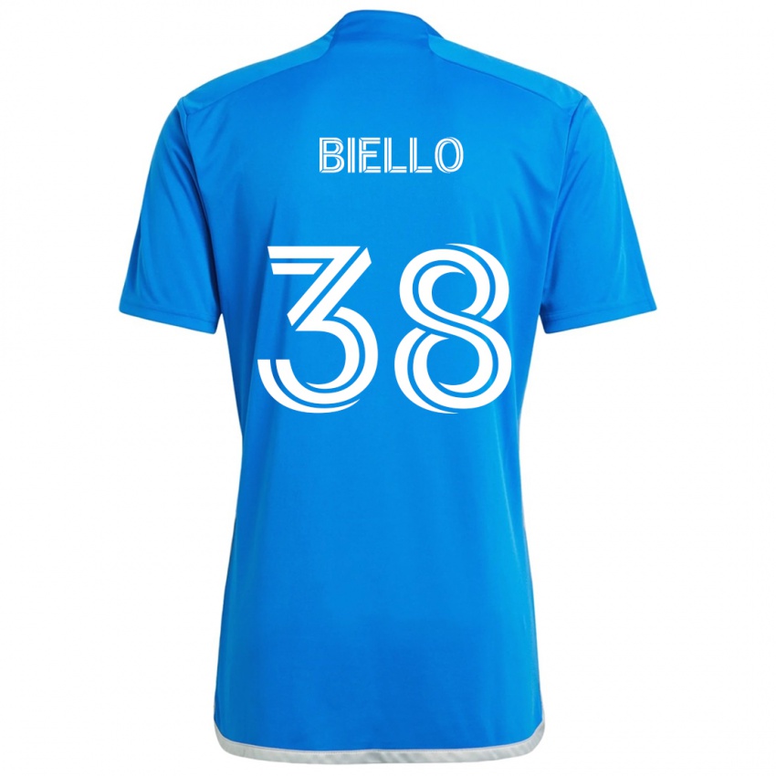 Kinderen Alessandro Biello #38 Blauw Wit Thuisshirt Thuistenue 2024/25 T-Shirt