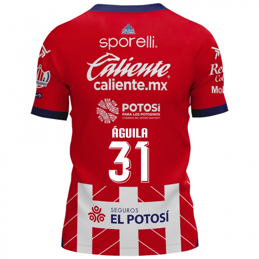 Kinderen Eduardo Águila #31 Rood Wit Thuisshirt Thuistenue 2024/25 T-Shirt