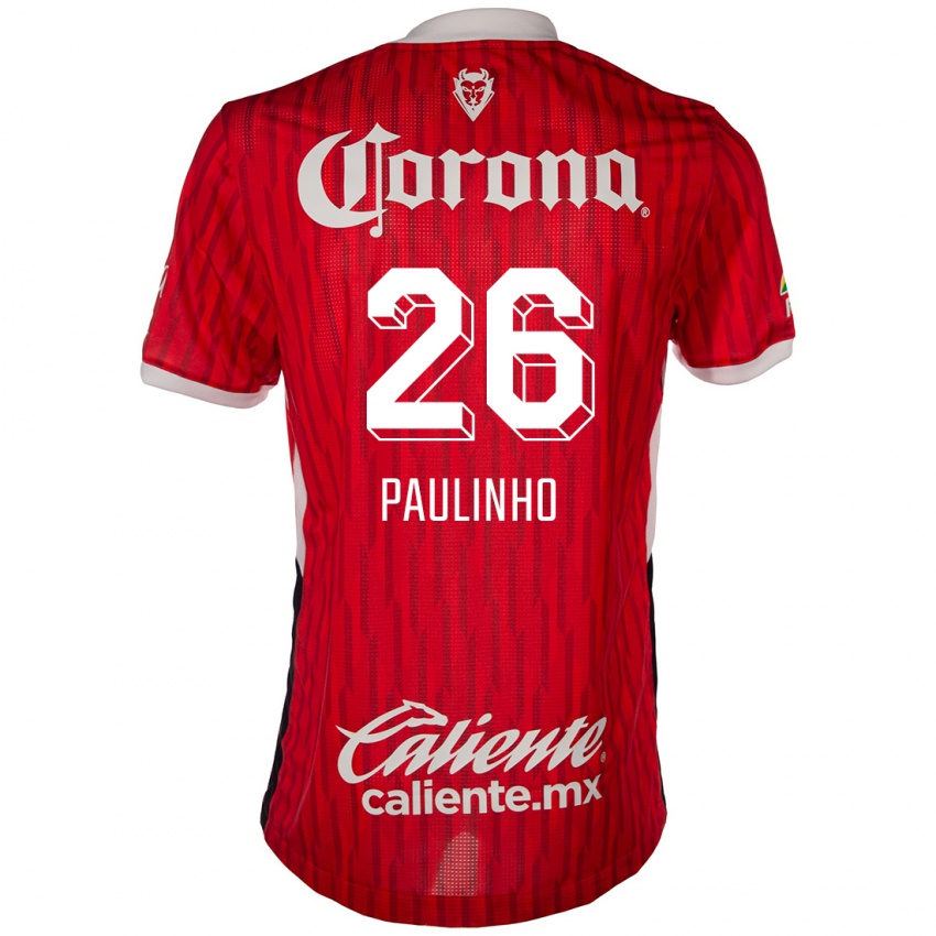 Kinderen Paulinho #26 Rood Wit Thuisshirt Thuistenue 2024/25 T-Shirt