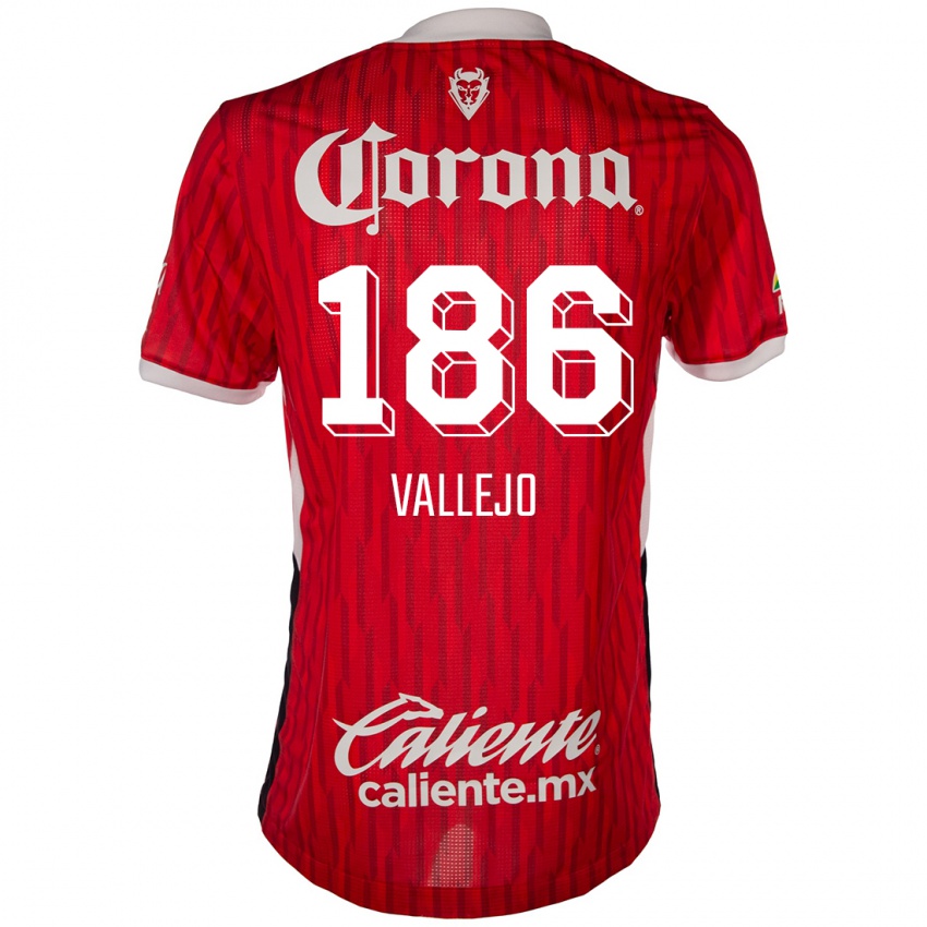 Kinderen Saúl Vallejo #186 Rood Wit Thuisshirt Thuistenue 2024/25 T-Shirt