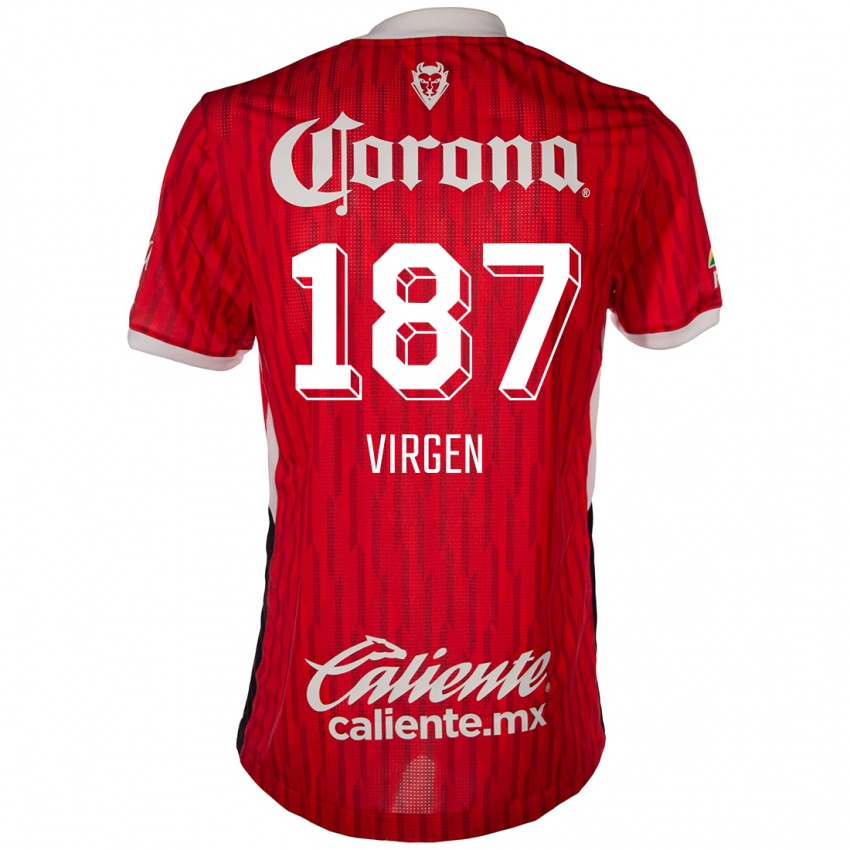 Kinderen Oswaldo Virgen #187 Rood Wit Thuisshirt Thuistenue 2024/25 T-Shirt