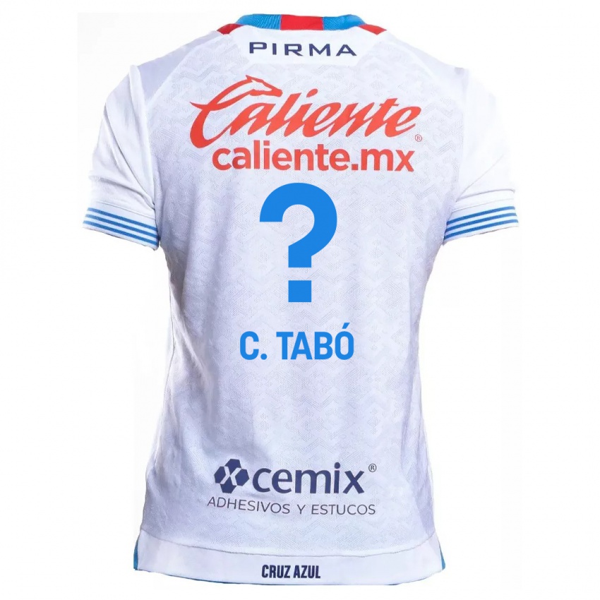 Kinderen Christian Tabó #0 Wit Blauw Uitshirt Uittenue 2024/25 T-Shirt