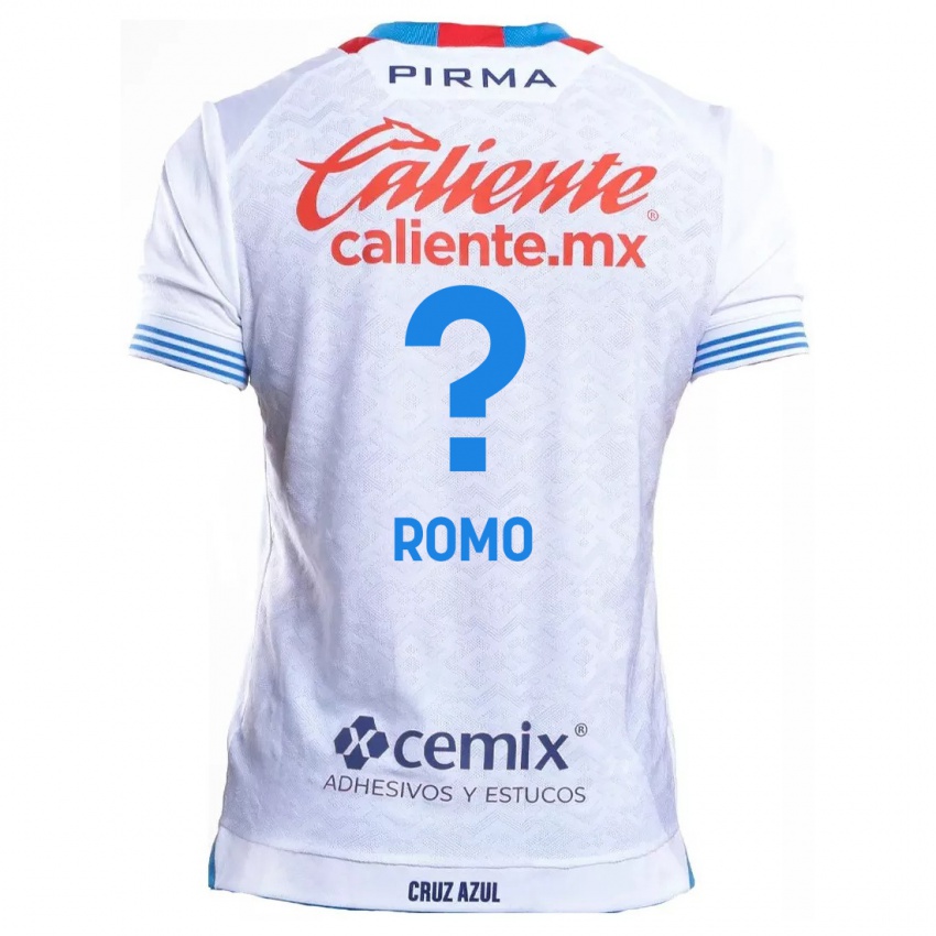 Kinderen Luis Romo #0 Wit Blauw Uitshirt Uittenue 2024/25 T-Shirt