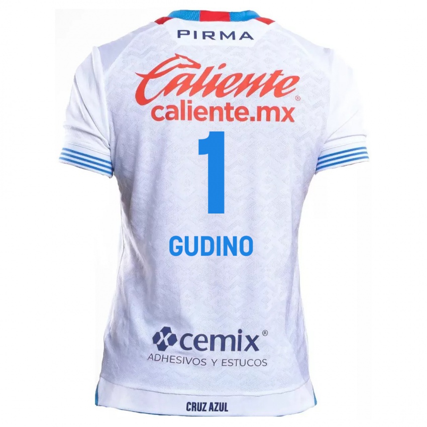 Kinderen Andres Gudino #1 Wit Blauw Uitshirt Uittenue 2024/25 T-Shirt