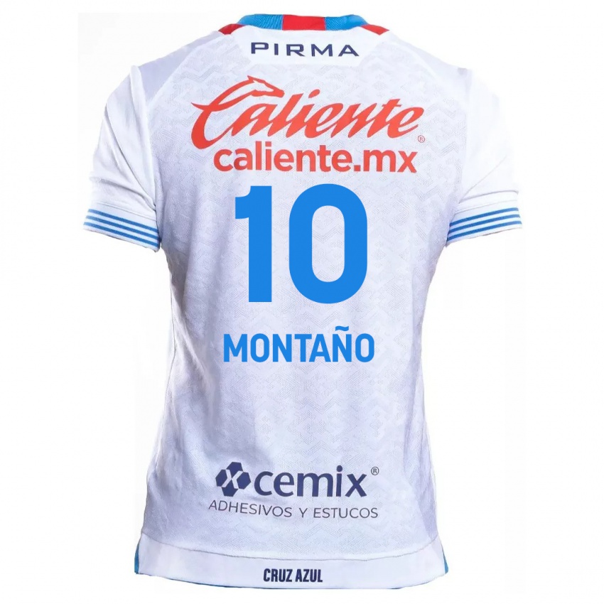 Kinderen Andrés Montaño #10 Wit Blauw Uitshirt Uittenue 2024/25 T-Shirt