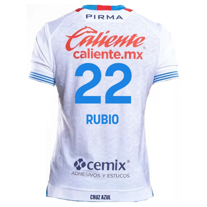 Kinderen Raymundo Rubio #22 Wit Blauw Uitshirt Uittenue 2024/25 T-Shirt