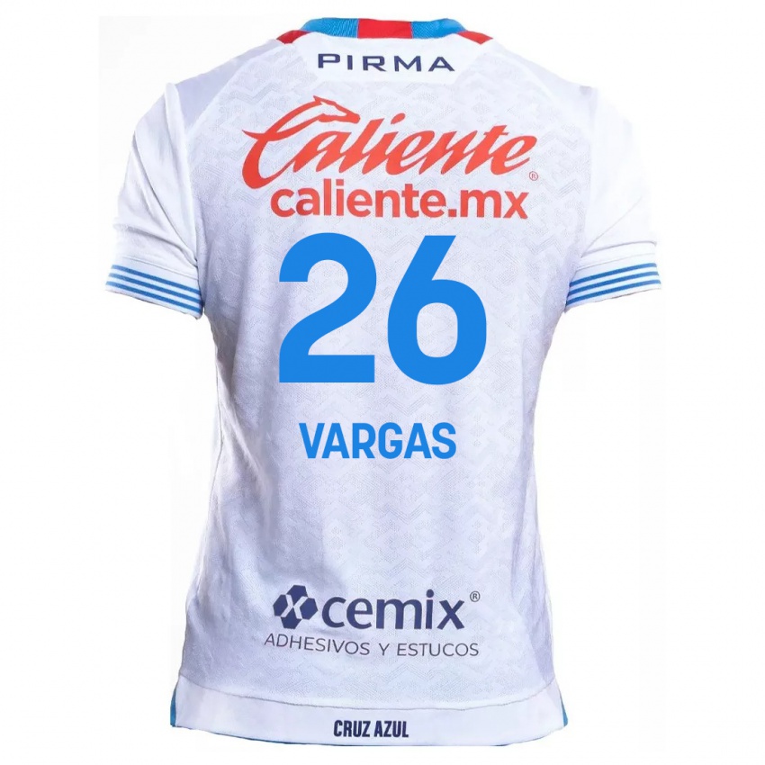 Kinderen Carlos Vargas #26 Wit Blauw Uitshirt Uittenue 2024/25 T-Shirt