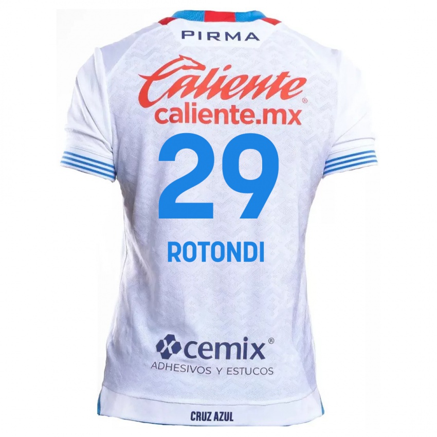 Kinderen Carlos Rotondi #29 Wit Blauw Uitshirt Uittenue 2024/25 T-Shirt