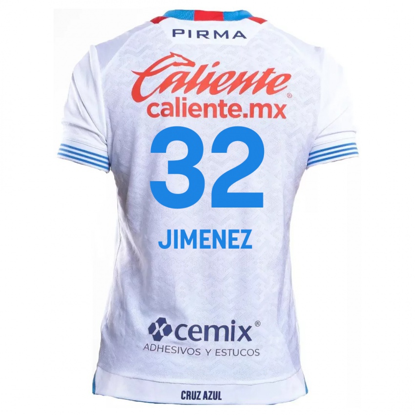 Kinderen Cristian Jimenez #32 Wit Blauw Uitshirt Uittenue 2024/25 T-Shirt