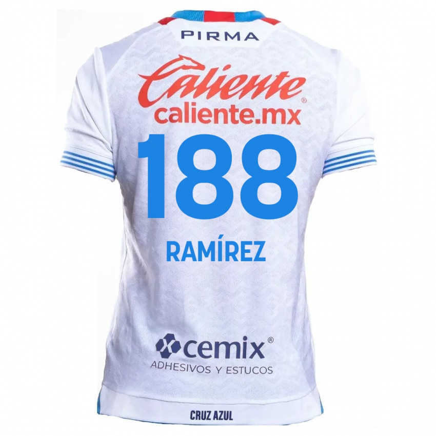 Kinderen Diego Ramírez #188 Wit Blauw Uitshirt Uittenue 2024/25 T-Shirt