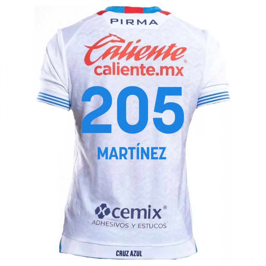 Kinderen César Martínez #205 Wit Blauw Uitshirt Uittenue 2024/25 T-Shirt