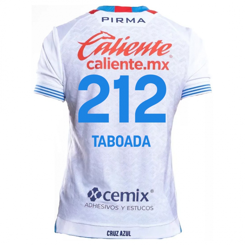 Kinderen Víctor Taboada #212 Wit Blauw Uitshirt Uittenue 2024/25 T-Shirt