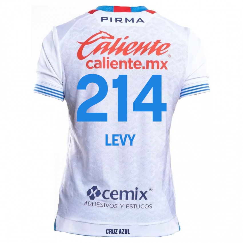 Kinderen Mateo Levy #214 Wit Blauw Uitshirt Uittenue 2024/25 T-Shirt