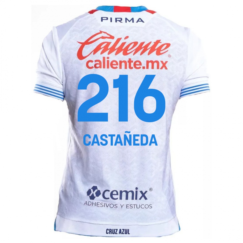 Kinderen Ian Castañeda #216 Wit Blauw Uitshirt Uittenue 2024/25 T-Shirt