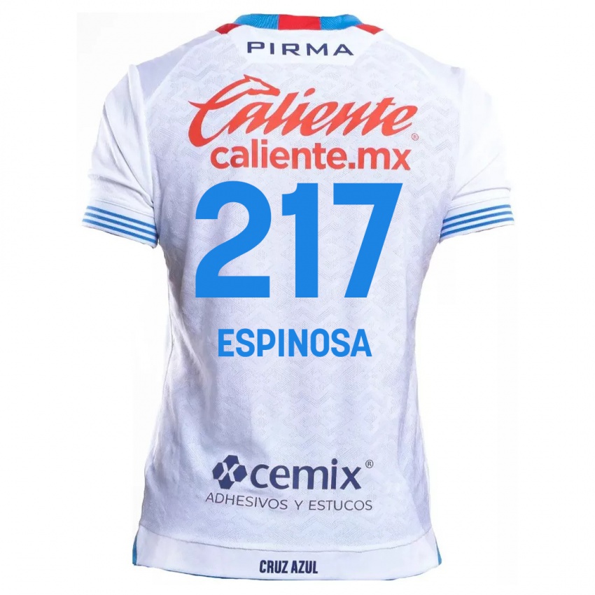 Kinderen Samuel Espinosa #217 Wit Blauw Uitshirt Uittenue 2024/25 T-Shirt