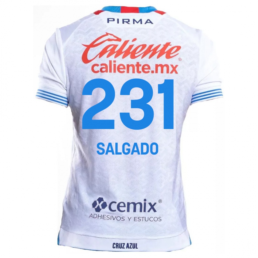 Kinderen Bruno Salgado #231 Wit Blauw Uitshirt Uittenue 2024/25 T-Shirt