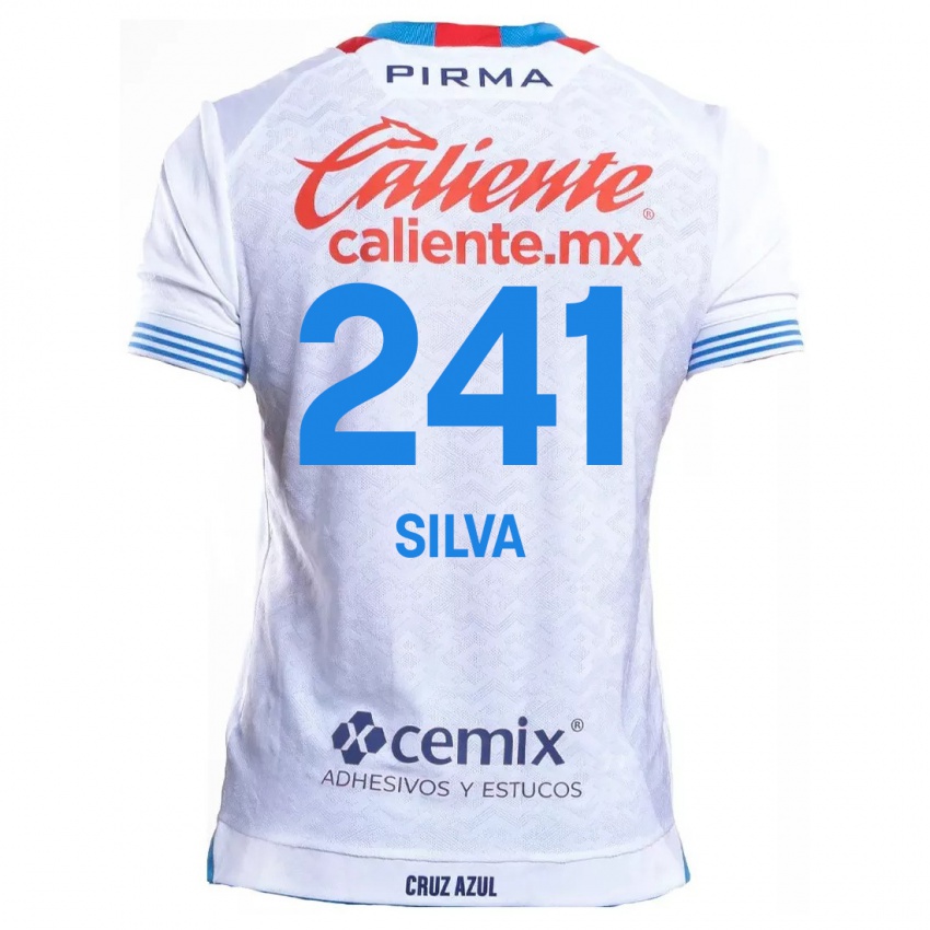 Kinderen Iván Silva #241 Wit Blauw Uitshirt Uittenue 2024/25 T-Shirt