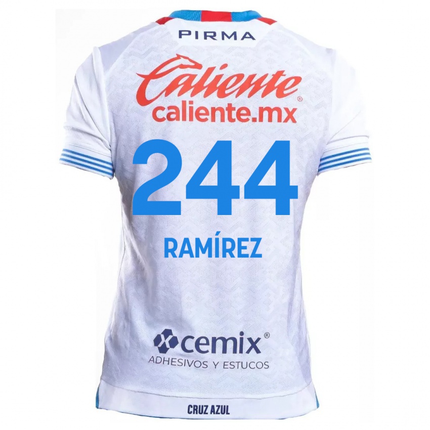 Kinderen Nicolás Ramírez #244 Wit Blauw Uitshirt Uittenue 2024/25 T-Shirt