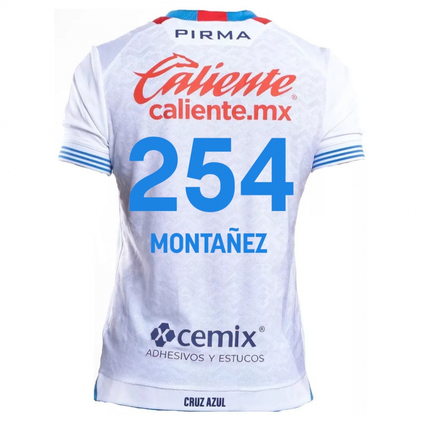 Kinderen Humberto Montañez #254 Wit Blauw Uitshirt Uittenue 2024/25 T-Shirt