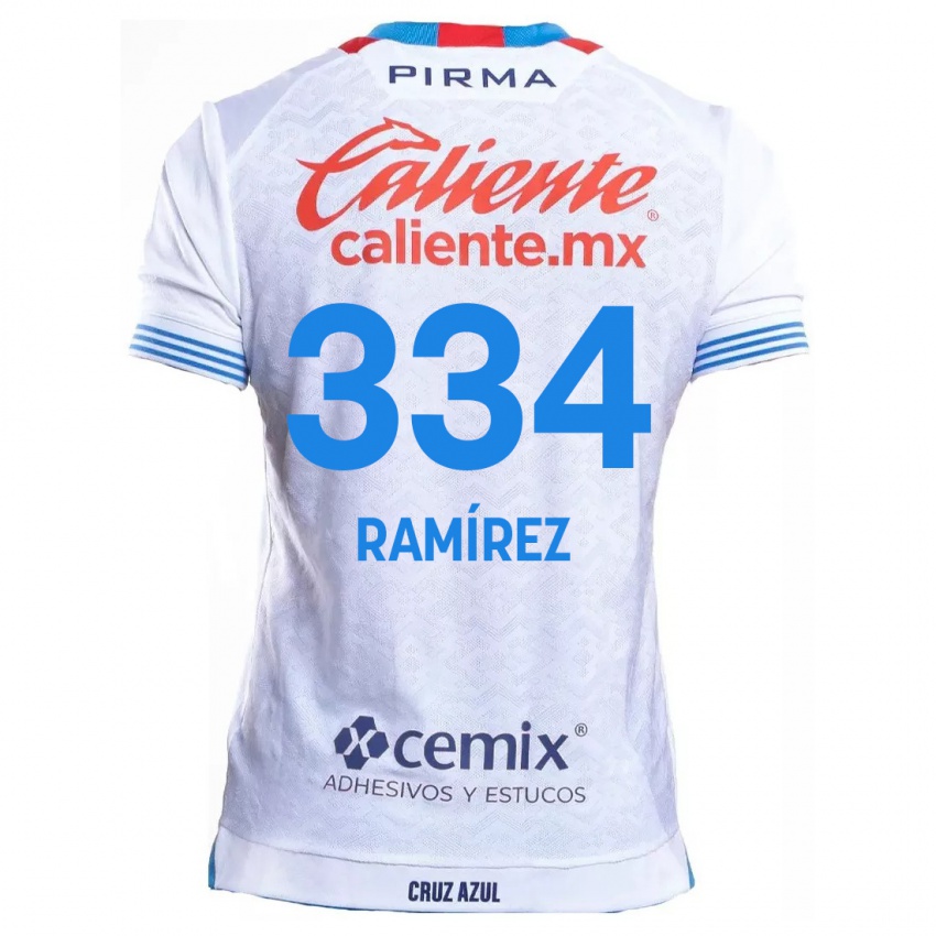 Kinderen Mauricio Ramírez #334 Wit Blauw Uitshirt Uittenue 2024/25 T-Shirt