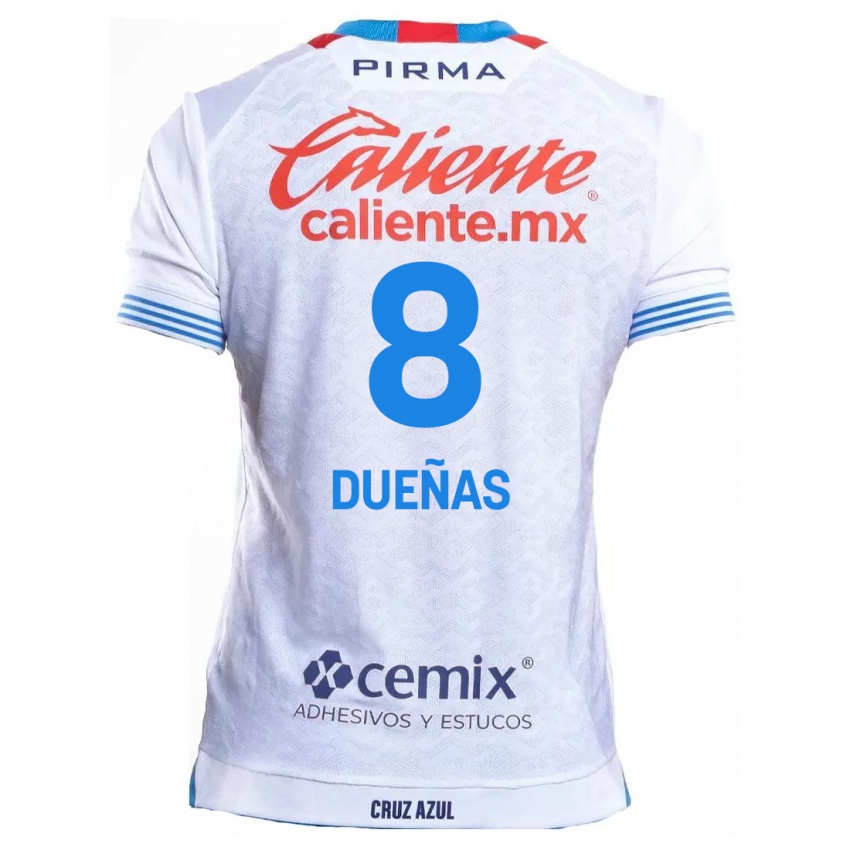 Kinderen Jesus Duenas #8 Wit Blauw Uitshirt Uittenue 2024/25 T-Shirt