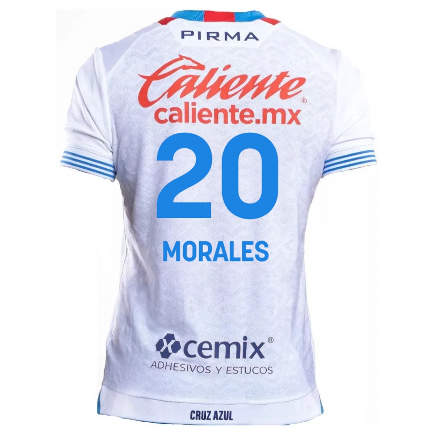 Kinderen Iván Morales #20 Wit Blauw Uitshirt Uittenue 2024/25 T-Shirt