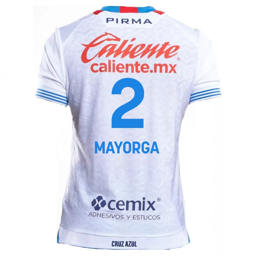 Kinderen Alejandro Mayorga #2 Wit Blauw Uitshirt Uittenue 2024/25 T-Shirt