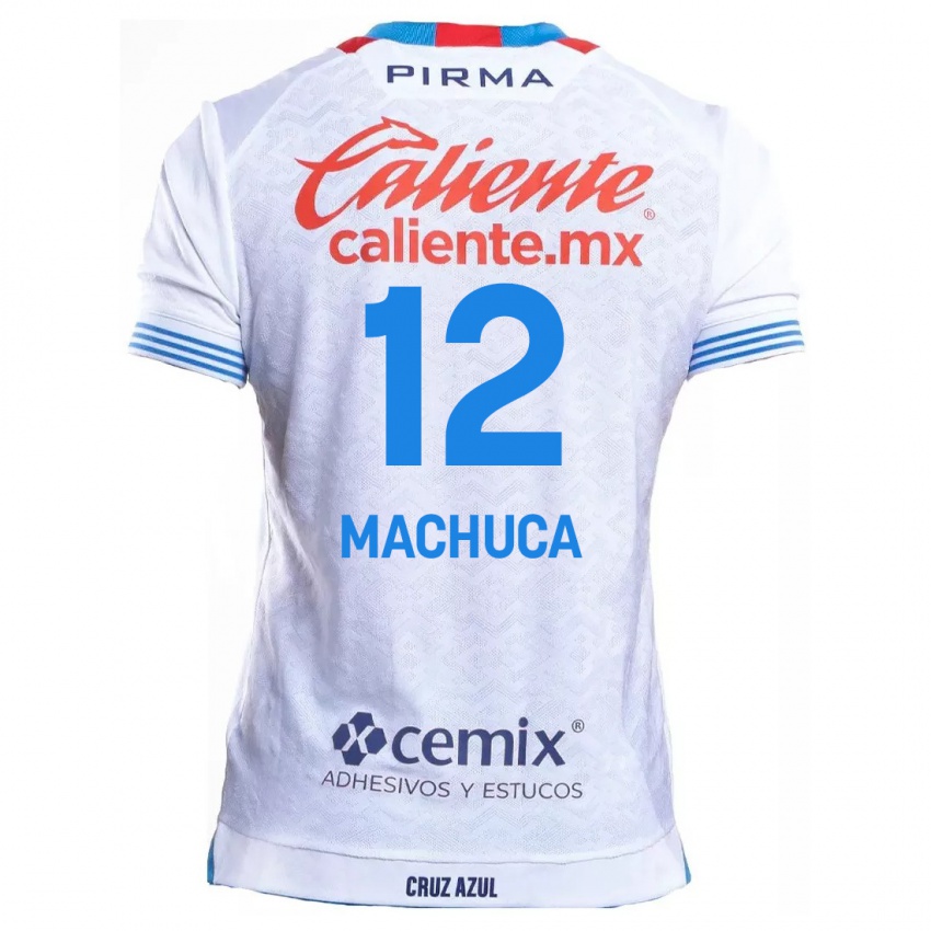 Kinderen Gabriela Machuca #12 Wit Blauw Uitshirt Uittenue 2024/25 T-Shirt