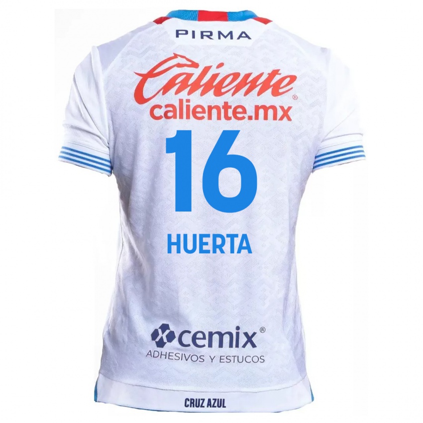 Kinderen Ana Gabriela Huerta #16 Wit Blauw Uitshirt Uittenue 2024/25 T-Shirt