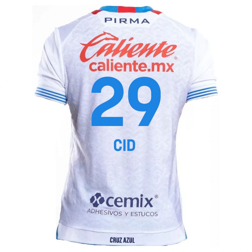 Kinderen Claudia Cid #29 Wit Blauw Uitshirt Uittenue 2024/25 T-Shirt