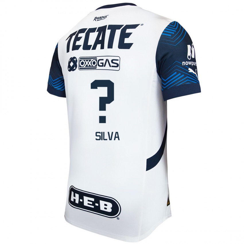 Kinderen Patricio Silva #0 Wit Blauw Uitshirt Uittenue 2024/25 T-Shirt