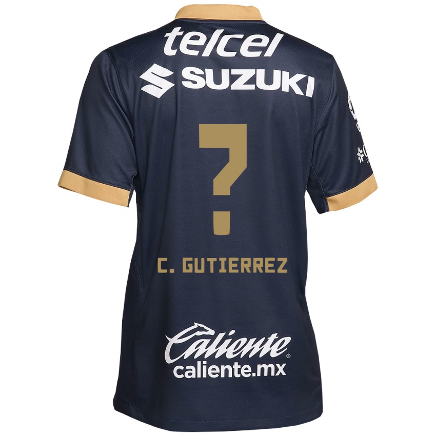 Kinderen Carlos Gutiérrez #0 Obsidiaan Goud Wit Uitshirt Uittenue 2024/25 T-Shirt