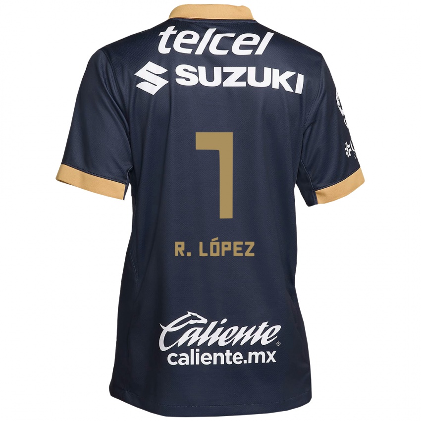 Kinderen Rodrigo López #7 Obsidiaan Goud Wit Uitshirt Uittenue 2024/25 T-Shirt