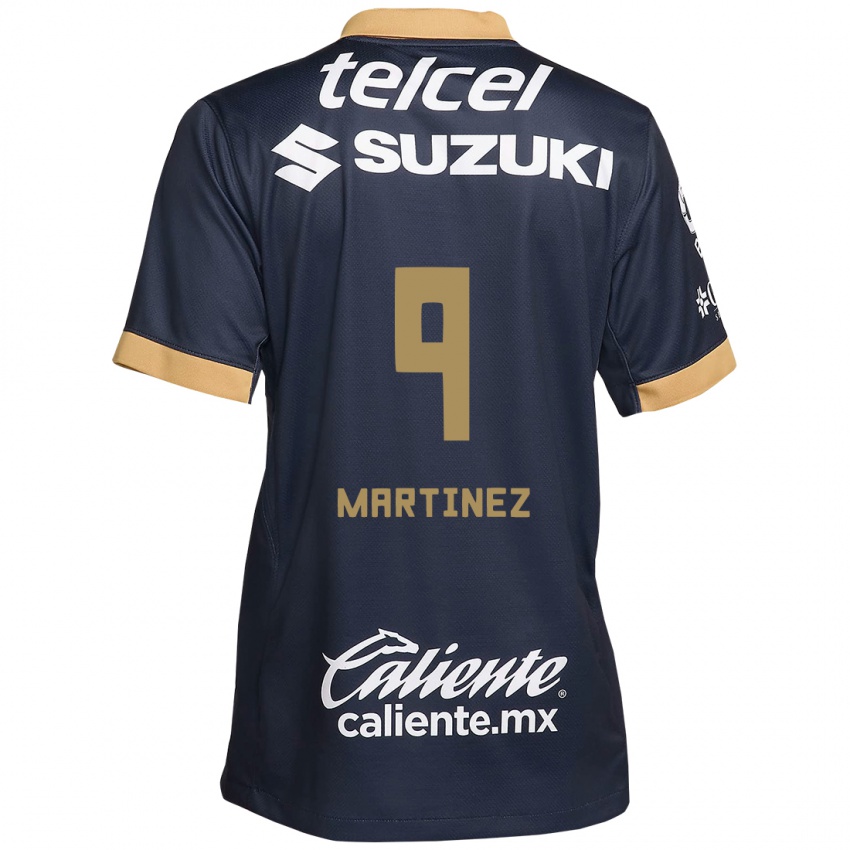 Kinderen Guillermo Martínez #9 Obsidiaan Goud Wit Uitshirt Uittenue 2024/25 T-Shirt