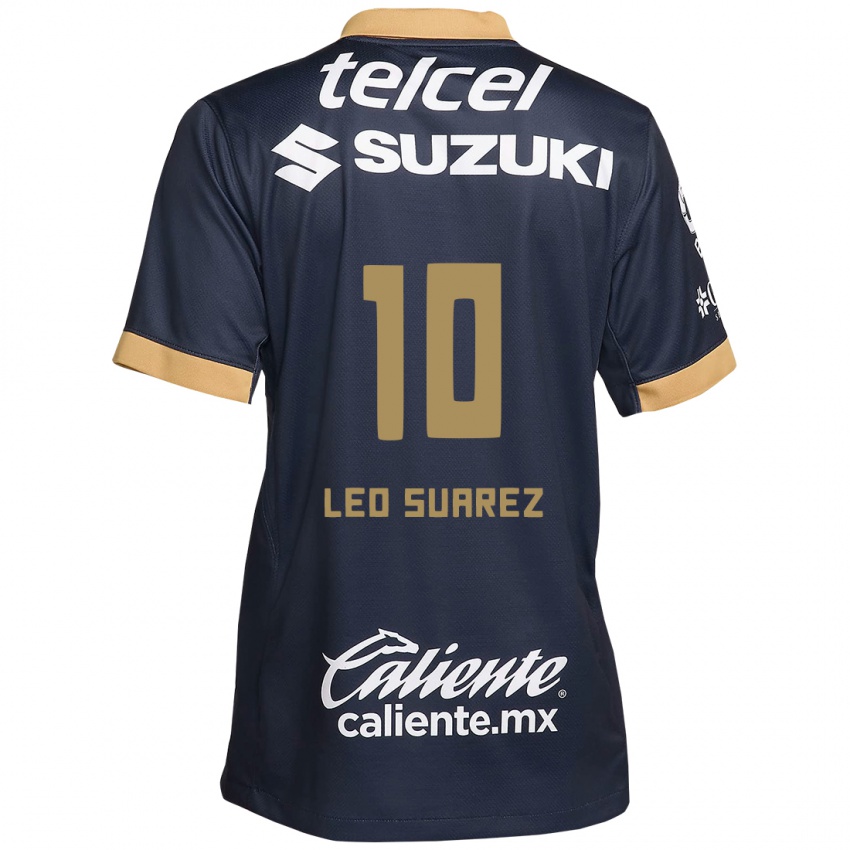 Kinderen Leo Suarez #10 Obsidiaan Goud Wit Uitshirt Uittenue 2024/25 T-Shirt