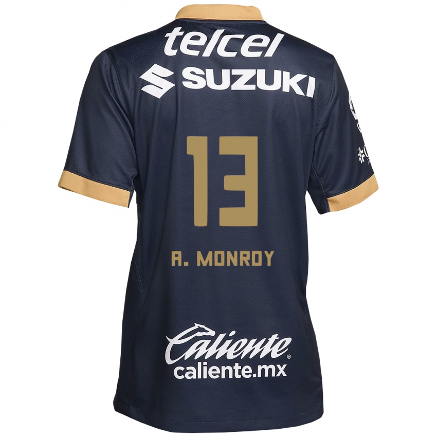 Kinderen Pablo Monroy #13 Obsidiaan Goud Wit Uitshirt Uittenue 2024/25 T-Shirt