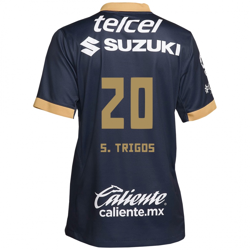 Kinderen Santiago Trigos #20 Obsidiaan Goud Wit Uitshirt Uittenue 2024/25 T-Shirt