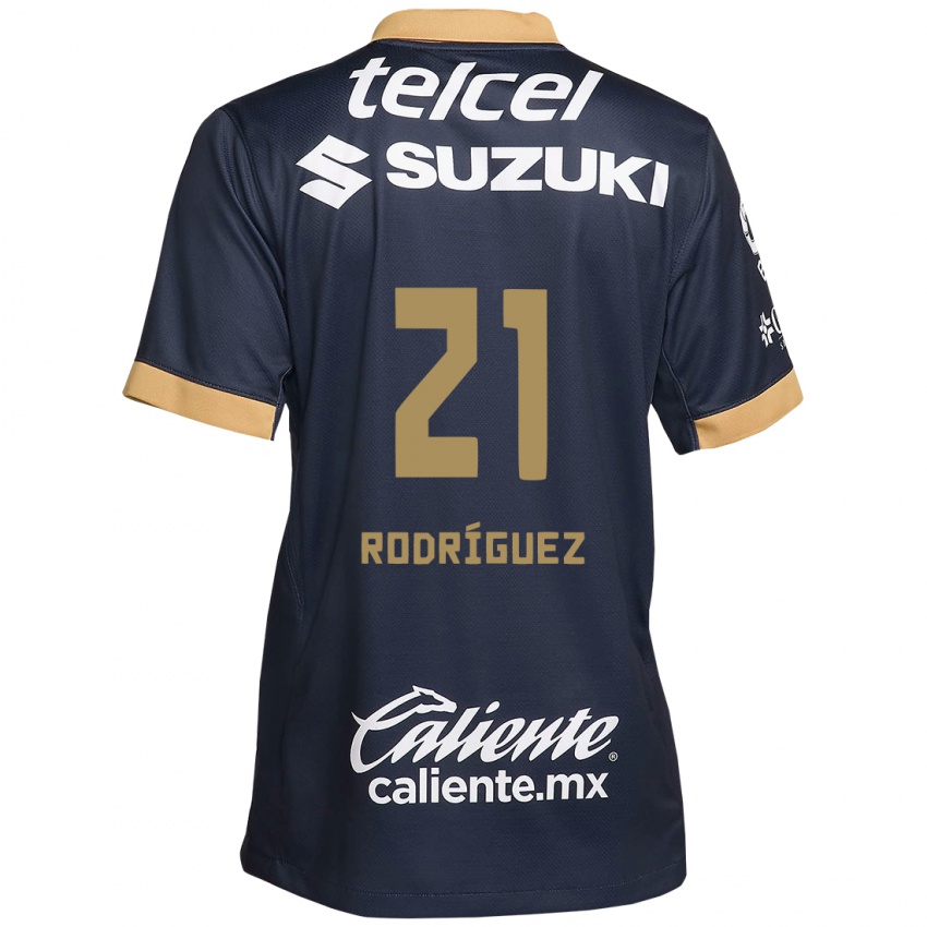 Kinderen Michell Rodríguez #21 Obsidiaan Goud Wit Uitshirt Uittenue 2024/25 T-Shirt