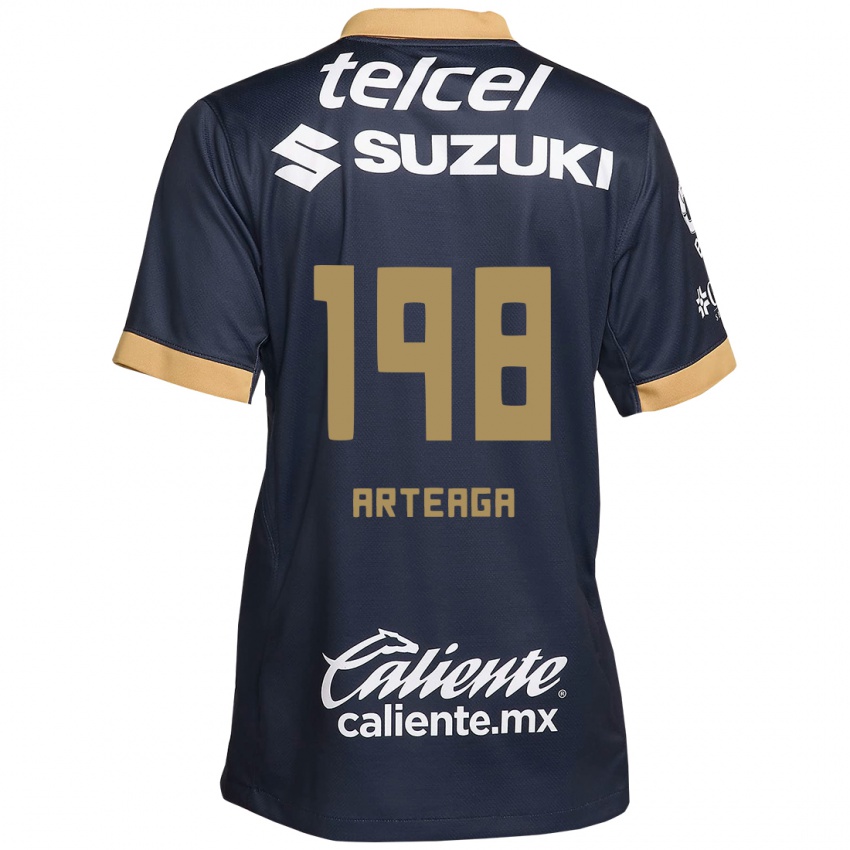 Kinderen Edwin Arteaga #198 Obsidiaan Goud Wit Uitshirt Uittenue 2024/25 T-Shirt