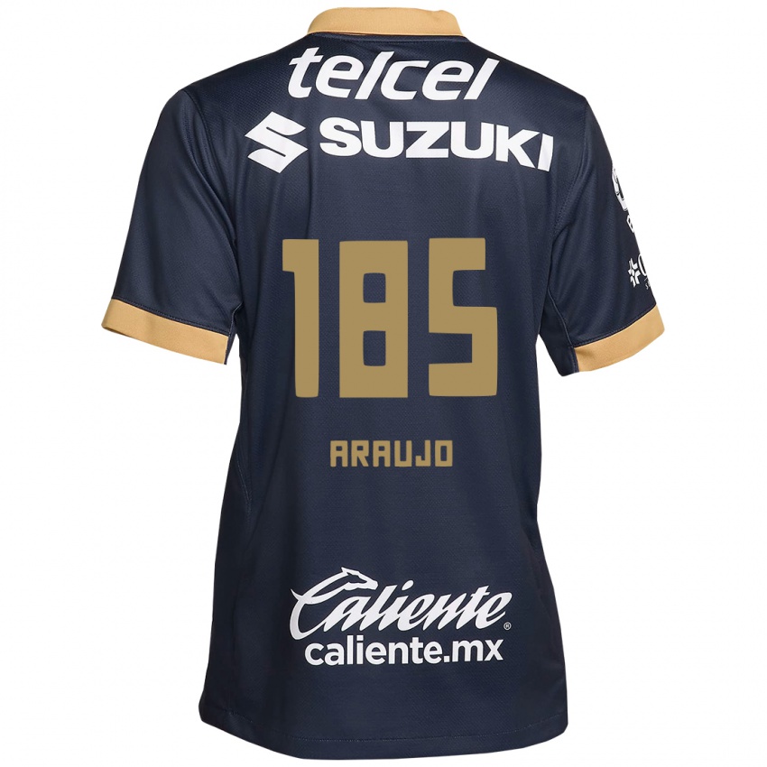 Kinderen Andrés Araujo #185 Obsidiaan Goud Wit Uitshirt Uittenue 2024/25 T-Shirt